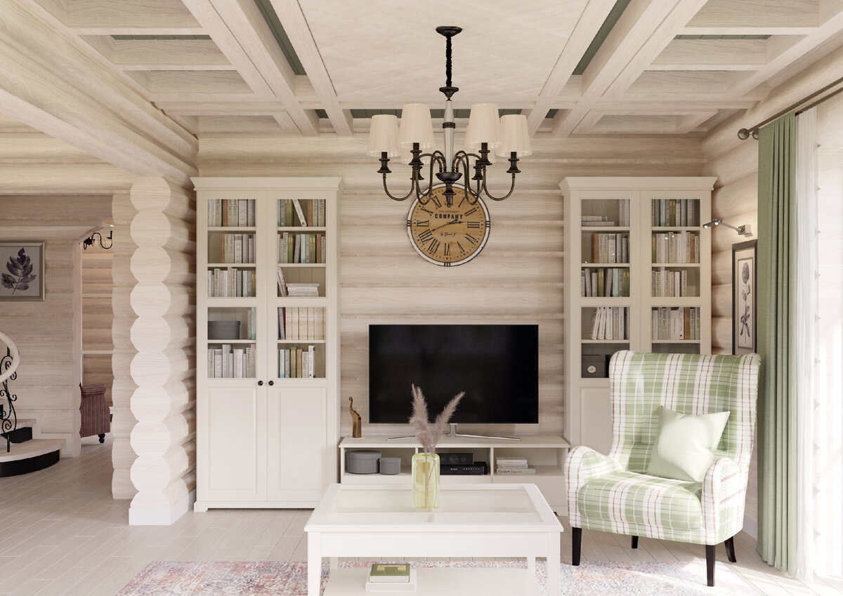 Интерьер деревянного дома из бруса