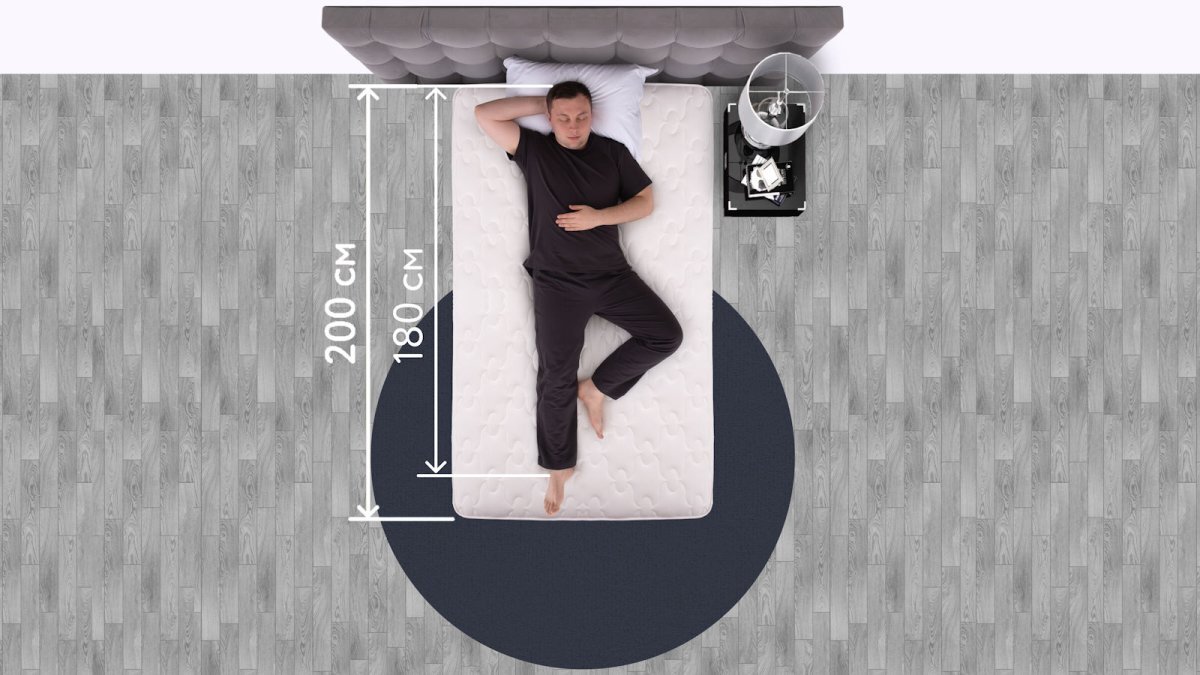 Если ищете кровать для двоих, рассчитывайте длину спального места по более высокому партнеру.