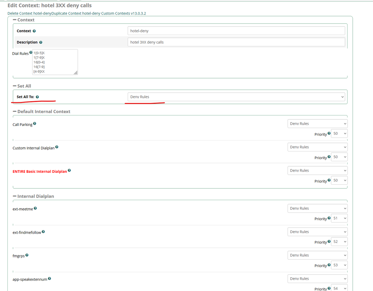 FreePBX Custom Context