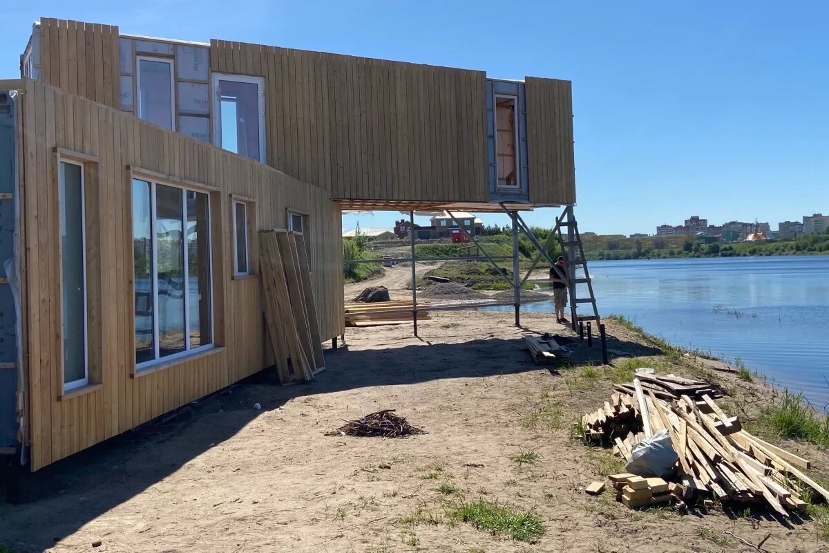    На реке Великой в Пскове обустраивается новый городской пляж