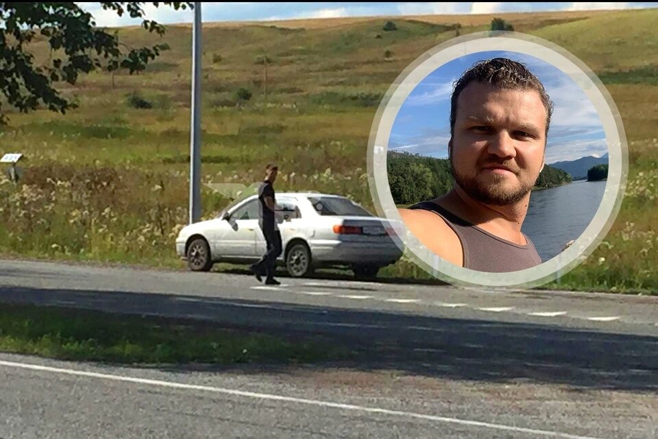 Красноярец спас жертву нападения полицейского-убийцы. На фото - убегающий преступник и остановивший его водитель. Фото: предоставлено Вячеславом ЧИХАЧЕВЫМ.