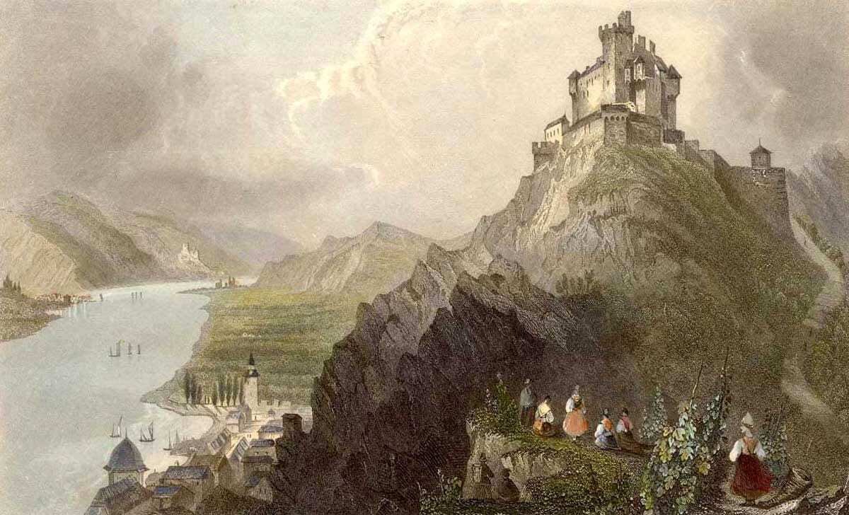 Гравюра замка Марксбург, 1844 год, см. галерею замка Марксбург.