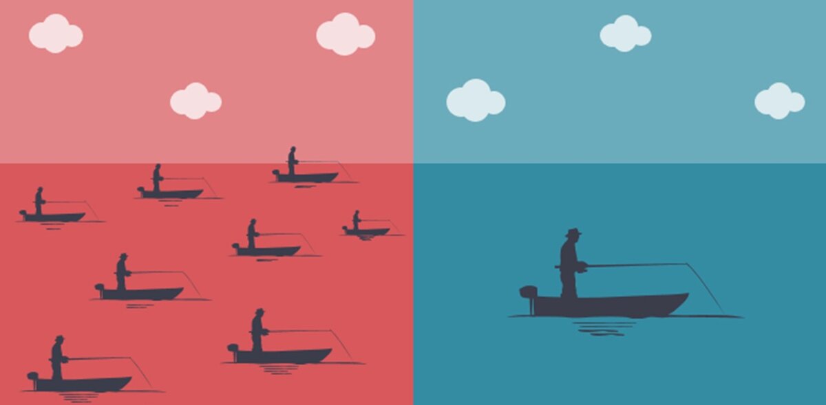 те самые "океаны конкуренции" и поиск своей ниши