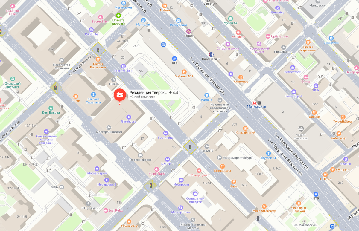 Расположение ЖК на карте