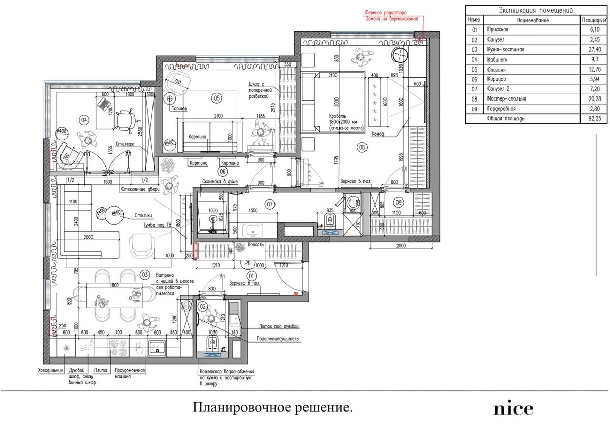 Дизайн-проект квартиры 94м2 в жилом комплексе 