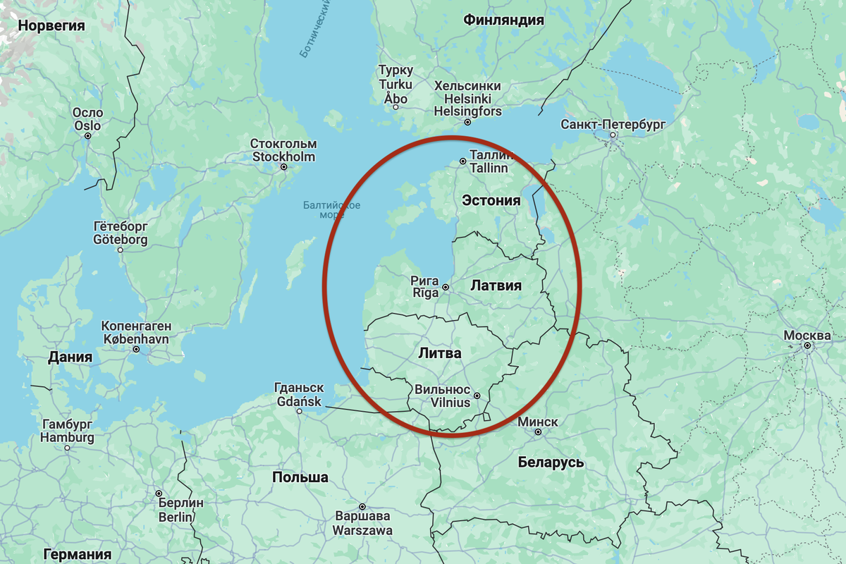 Довольно много места на карте, а численность населения во всех трех странах низкая