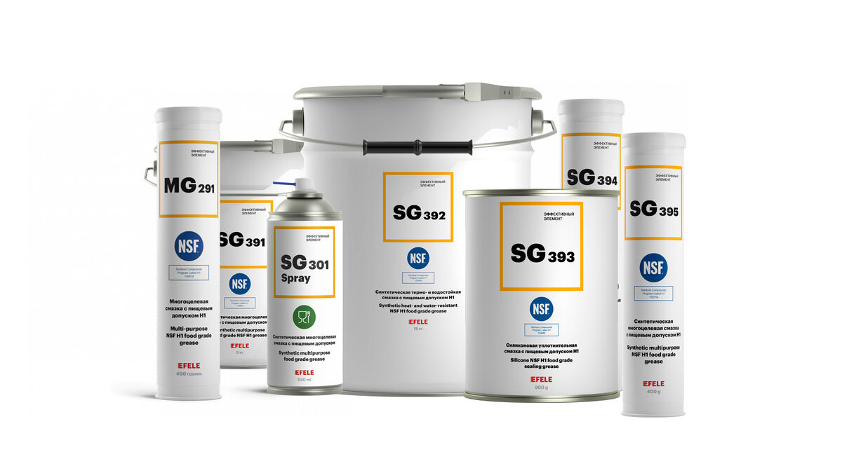 Материалы EFELE с пищевым допуском NSF H1. 