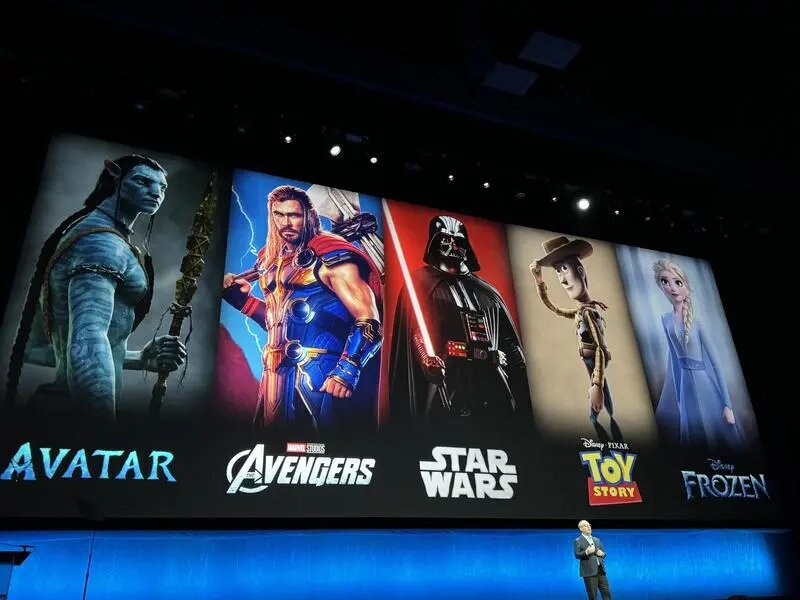 Коллаж на презентации Disney на CinemaCon 2024