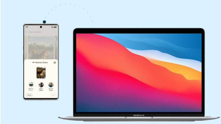   Удобную передачу файлов можно настроить между Android и Mac. Изображение: gizchina.it