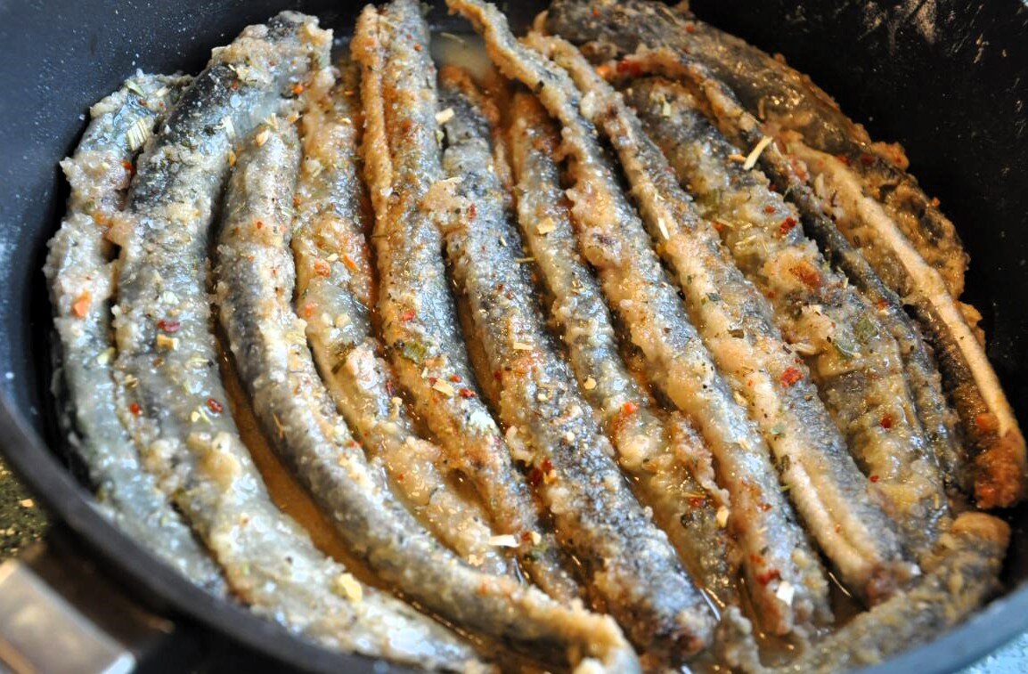 Жареная минога