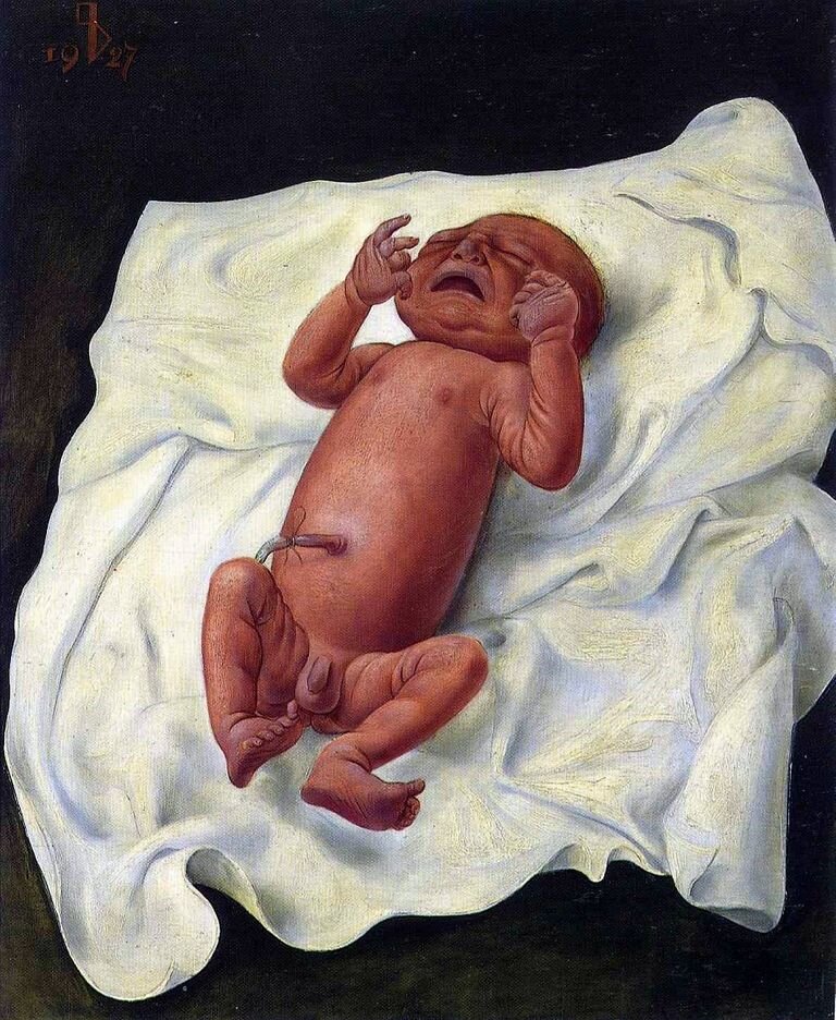 Отто Дикс 1891-1969 Baby With Umbilical Cord