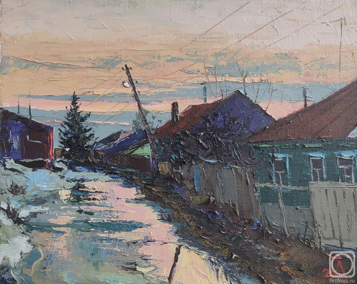 Алексей Головченко. По улицам детства. 2024 г. Холст, масло. 40 x 50 см