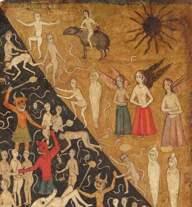 Пергамент с изображением добра и зла в зороастризме