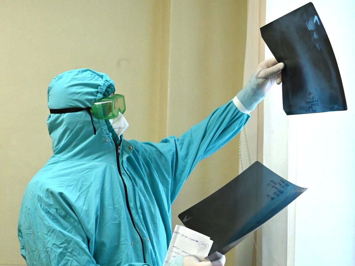    Медик смотрит снимок пациента© РИА Новости / Максим Богодвид