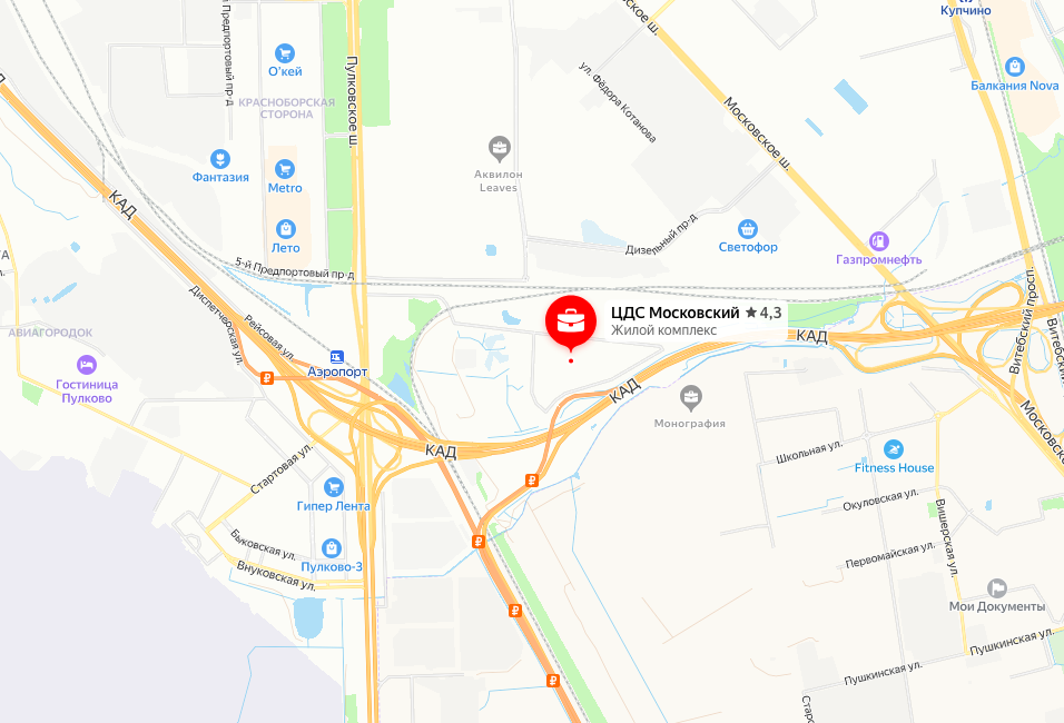 Расположение ЖК на карте