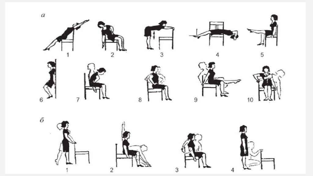 Физические упражнения на стуле в домашних условиях