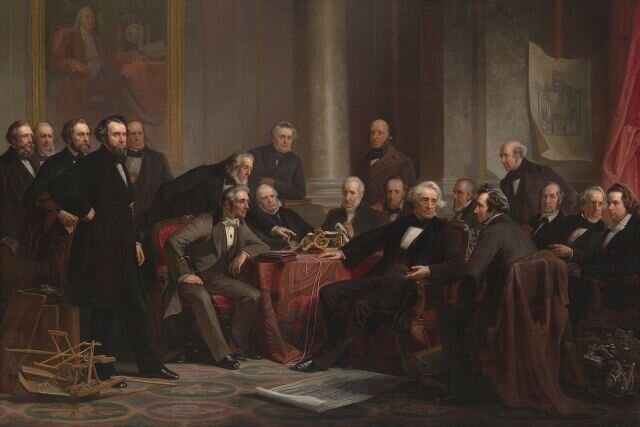 Демонстрация возможностей телеграфа Сэмуэлем Морзе