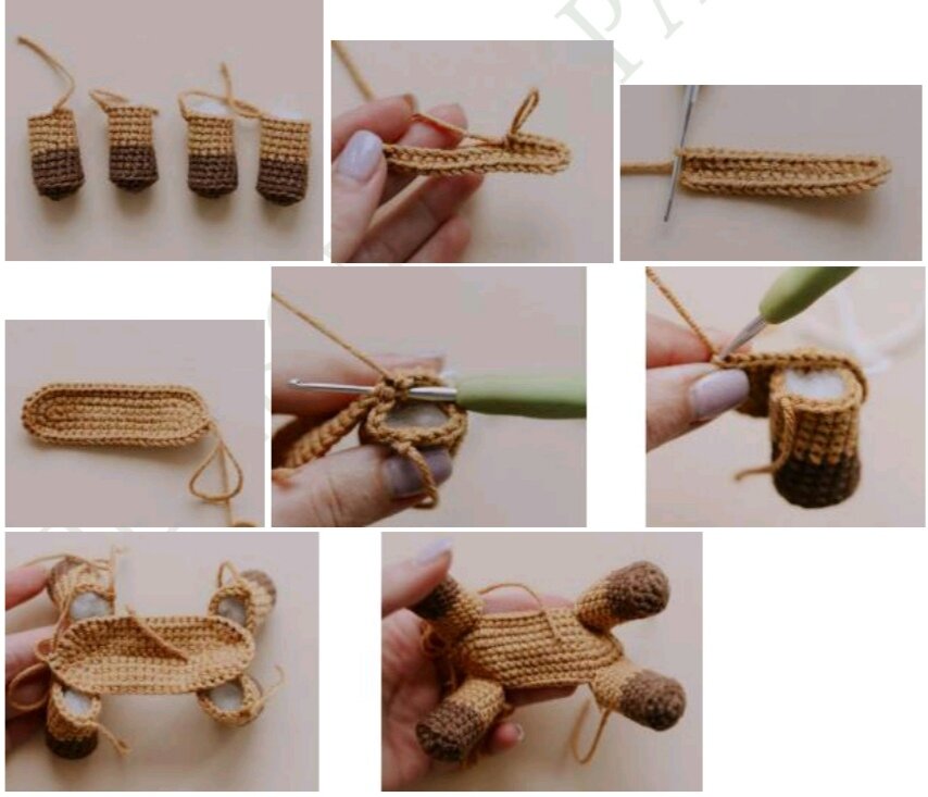 Вяжем ноги и тело