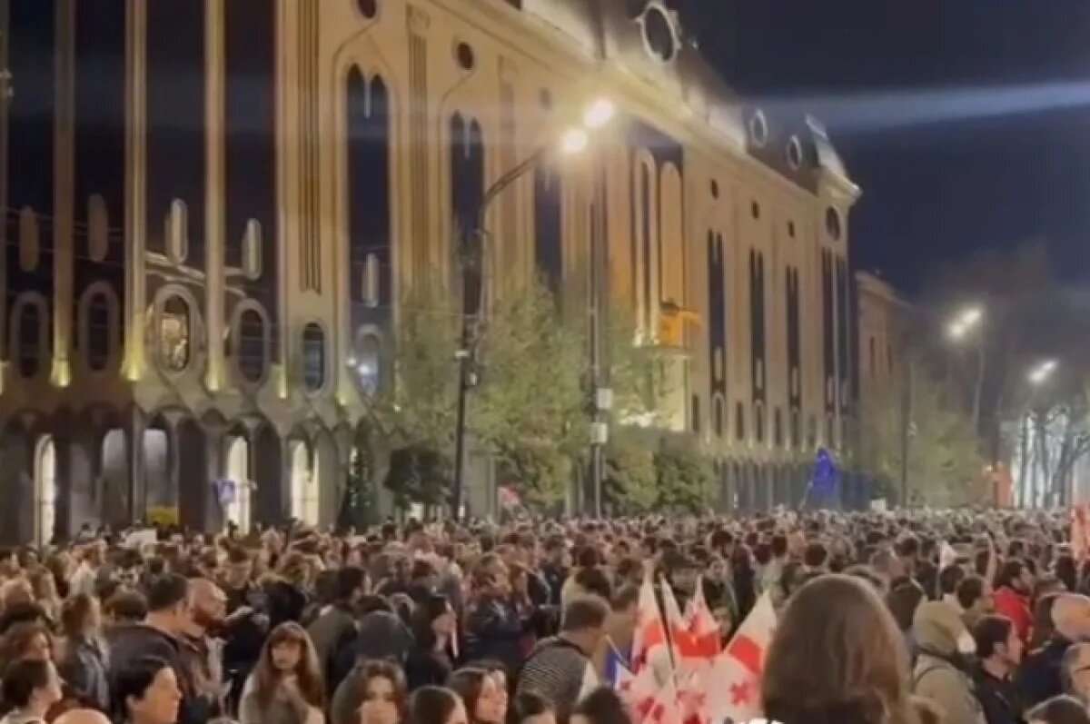    В Тбилиси начался митинг против закона об иноагентах с участием сотен людей