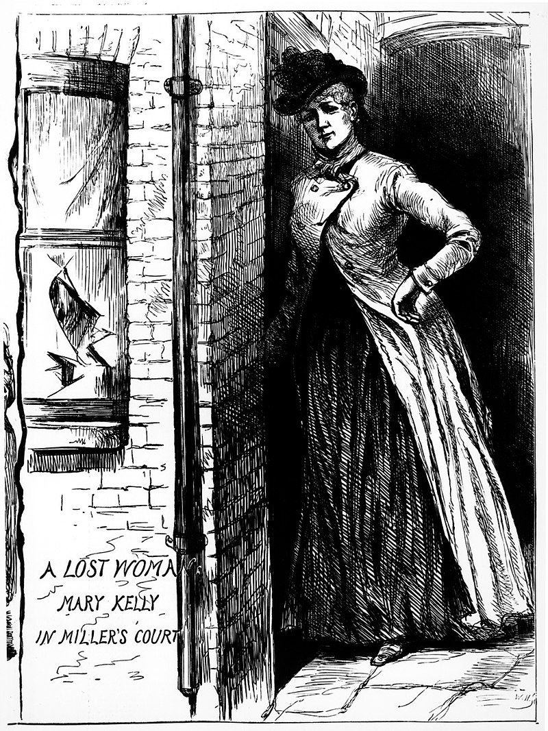 Набросок Мэри Джейн Келли в газете The Penny Illustrated Paper (24 ноября 1888 года)