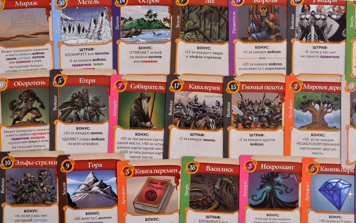Настольная игра "Волшебные королевства" - колода карт, суть всей игры. Фото из интернета 