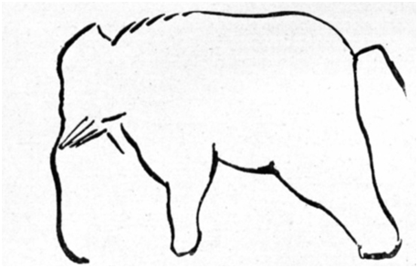Рис. 1 Контурный рисунок в пещере Кастильо