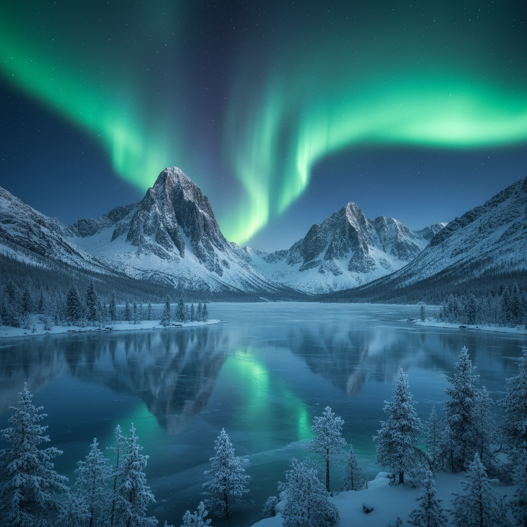 На озере зимой.