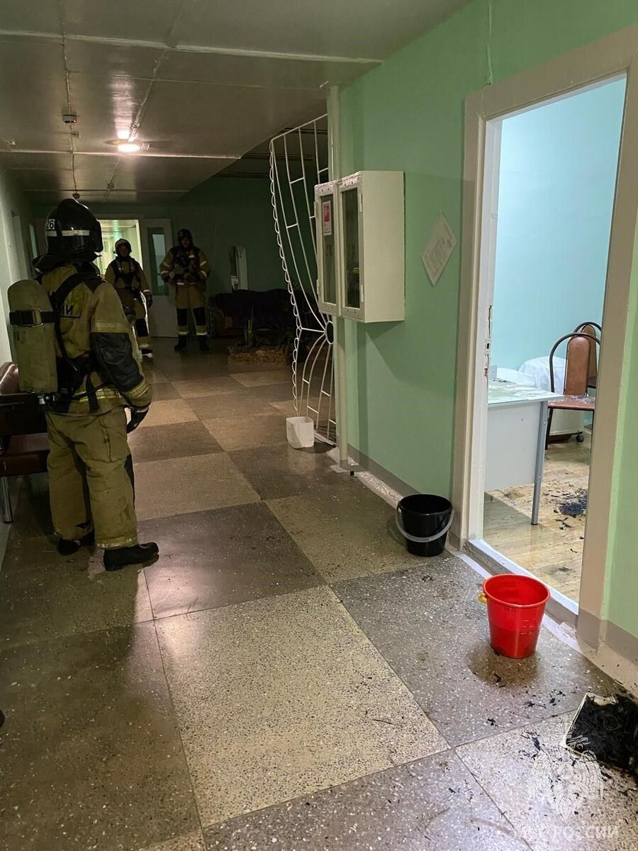    Пожар в больнице. Источник: t.me/mchs_altkray