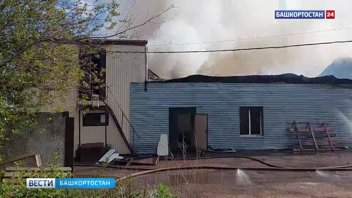    Пожар на площади 700 квадратных метров: в Уфе на улице Степана Разина загорелось производственное здание