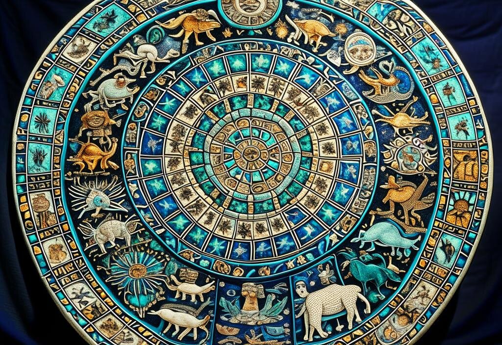 Зодиакальный круг. Изображение сгенерированно нейросетью Kandinsky