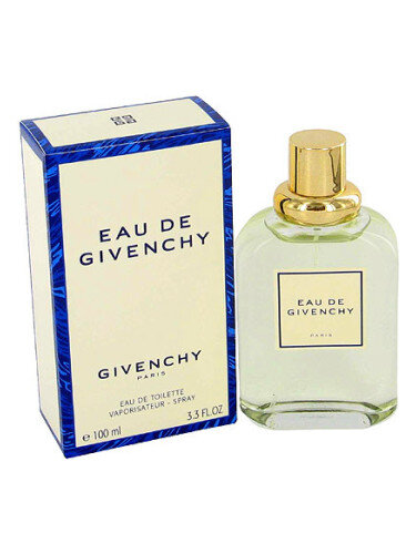 Eau de Givenchy Givenchy — это аромат для женщин, он принадлежит к группе цветочные фруктовые. Eau de Givenchy выпущен в 1980 году. Eau de Givenchy был создан Daniel Moliere и Daniel Hoffmann. Верхние ноты: Грейпфрут, Бергамот, Мята, Мандарин и Фруктовые ноты; средние ноты: Ландыш, Жимолость, Нарцисс, Корень ириса, Жасмин, Цикламен, Иланг-иланг, Роза и Тубероза; базовые ноты: Дубовый мох, Мускус, Кедр и Сандал.