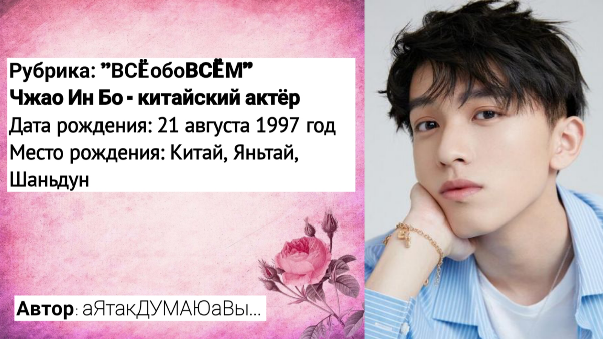Коллаж создан автором этой статьи. В нем использовано фото актера. Источник: https://doramalive.ru/person/zhao_ying_bo_1997/#photo-1