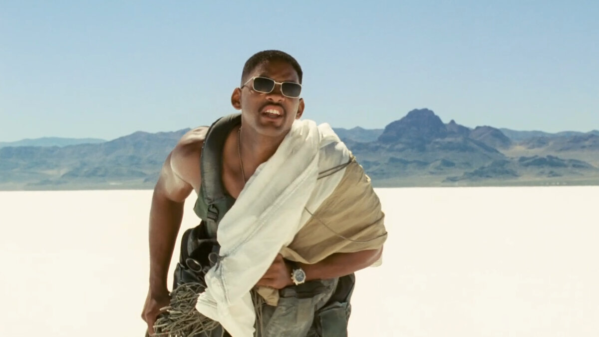 Кадр из фильма "День независимости" (1996). Актер Уилл Смит