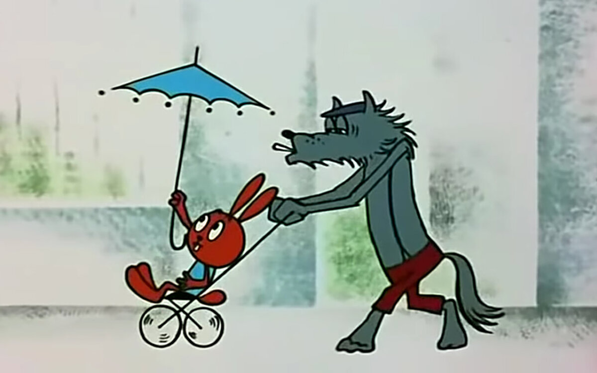 Кадр из мультфильма «Ну, погоди!», реж. Геннадий Сокольский, 1969 