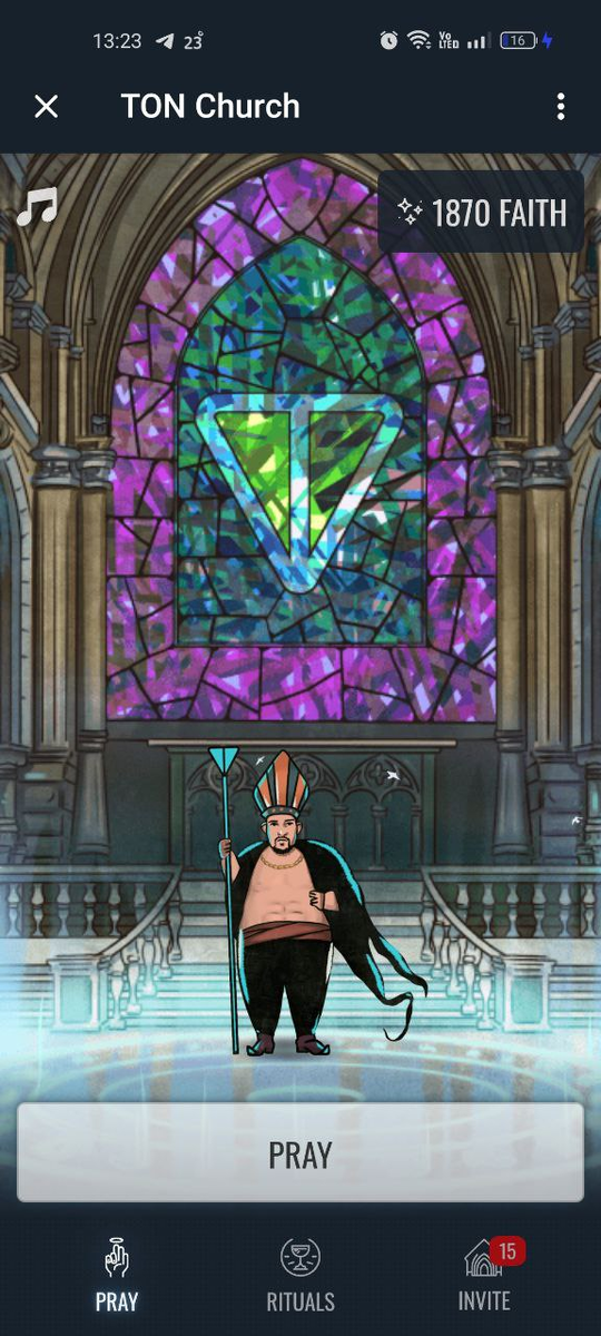 Главный экран TON Church