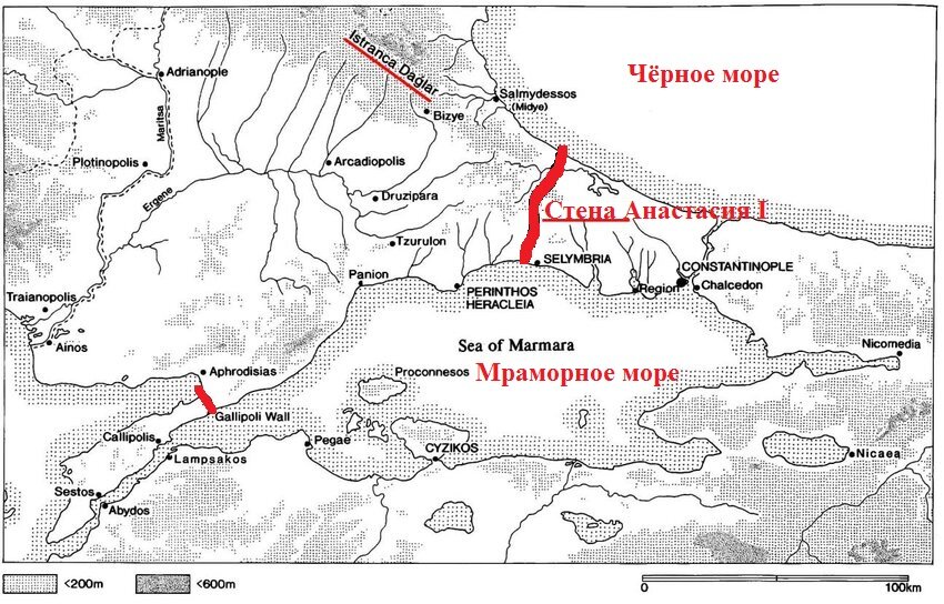 Карта-схема стены Анастасия I