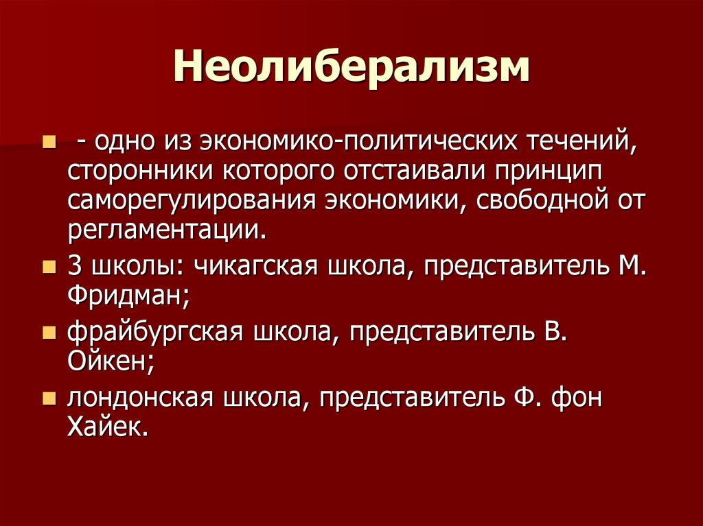 Понятие неолиберализма-источник Инет