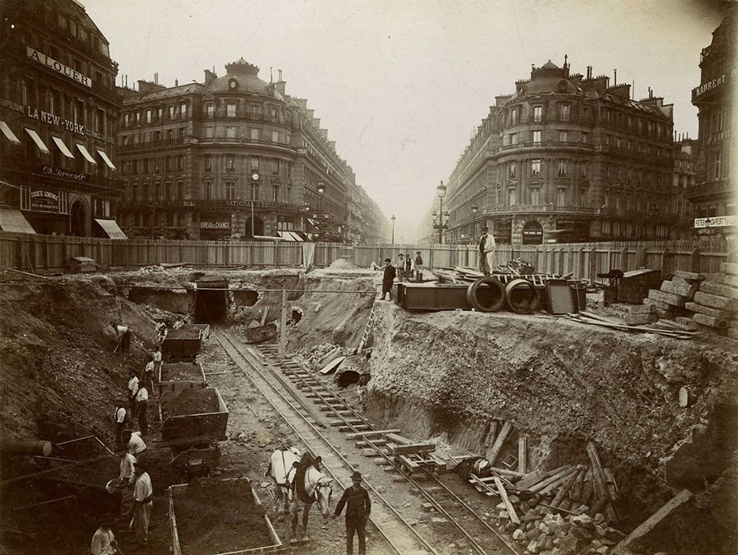 Строительство метро на площади Оперы. Париж, 1903 год - МетроФото.рф 