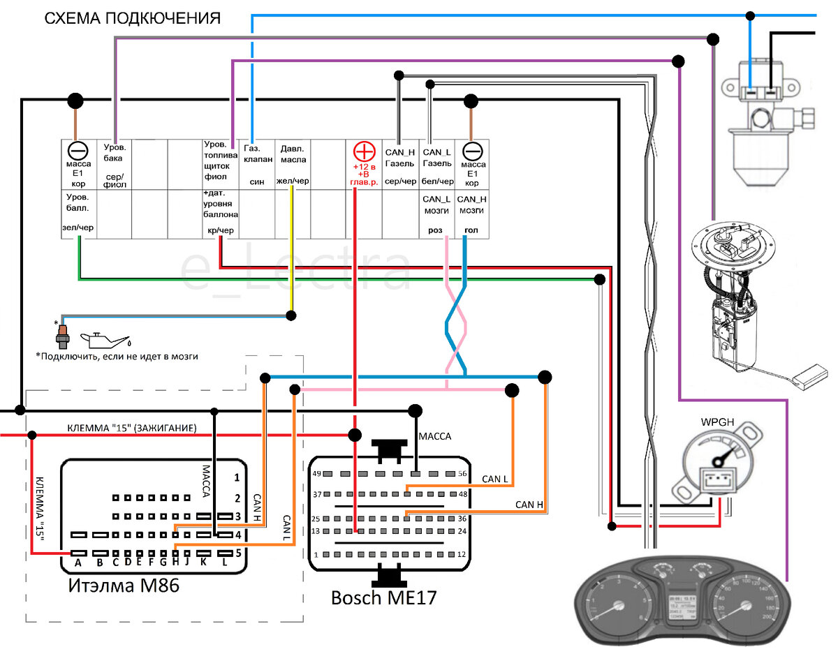 Схема подключения Can адаптера ЗМЗ 409 Про Газель Некст, Газель NN