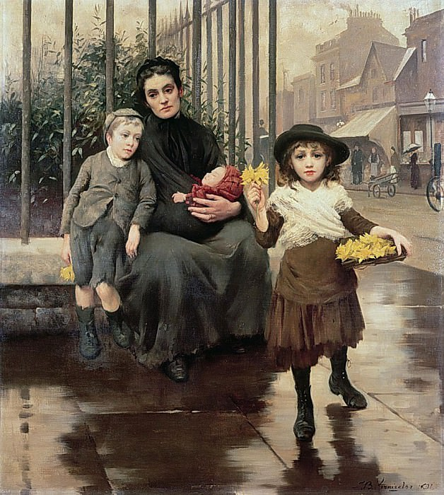 "Щипок бедности", Томас Бенджамин Кеннингтон, 1889