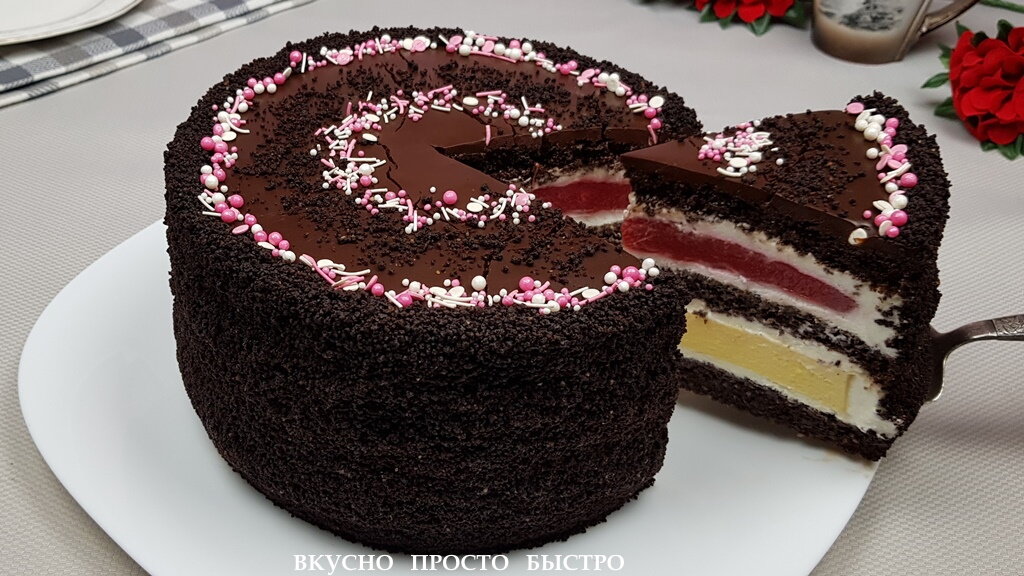 Торт "Карнавал" - рецепт на канале Вкусно Просто Быстро