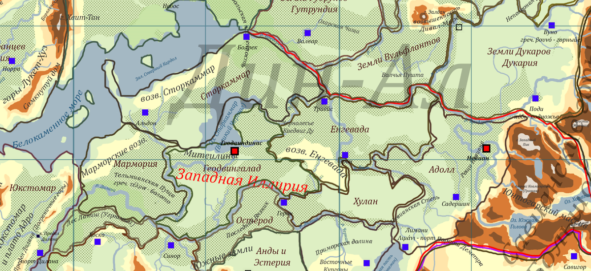 Митеилины, Средняя равнина, от языка кариумов Mittelebene.