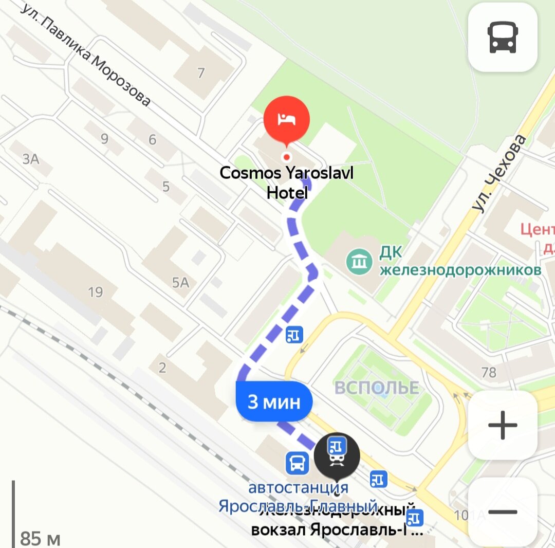 Расположение отеля на Яндекс карты