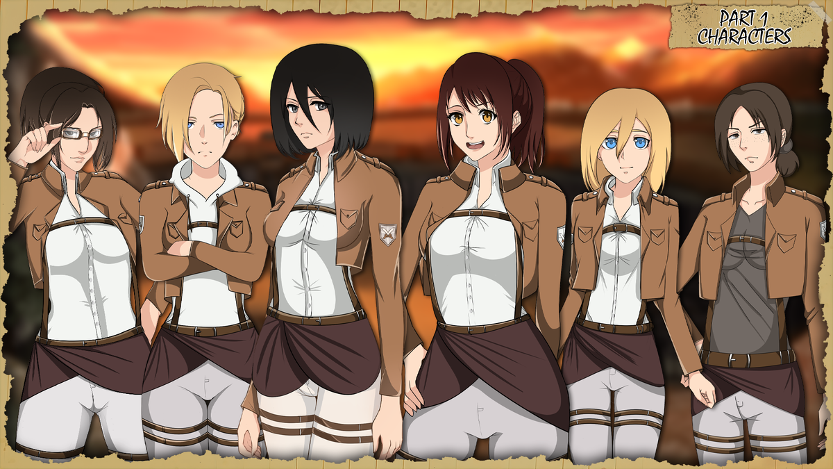 Постер девочек из Attack On Survey Corps