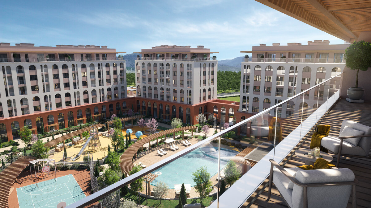 Комплексная застройка по ФЗ-214 в Судаке, жилые кварталы бизнес-класса, в окружении виноградников и с видом на горы 