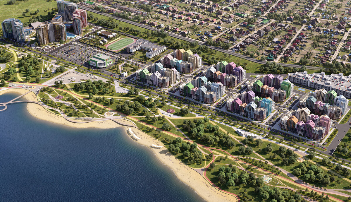 Комплексная застройка по ФЗ-214 в Евпатории, рядом с жилыми кварталами построят также апартаменты с бассейнами, грязелечебницей, спа-комплексом, и благоустроят набережную