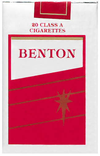 "Benton". США, 1988 год.  20 штук с фильтром в мягкой упаковке.  Производитель: "Robert A. Gordon Company". Владелец торговой марки: "R.A.G. Co.".