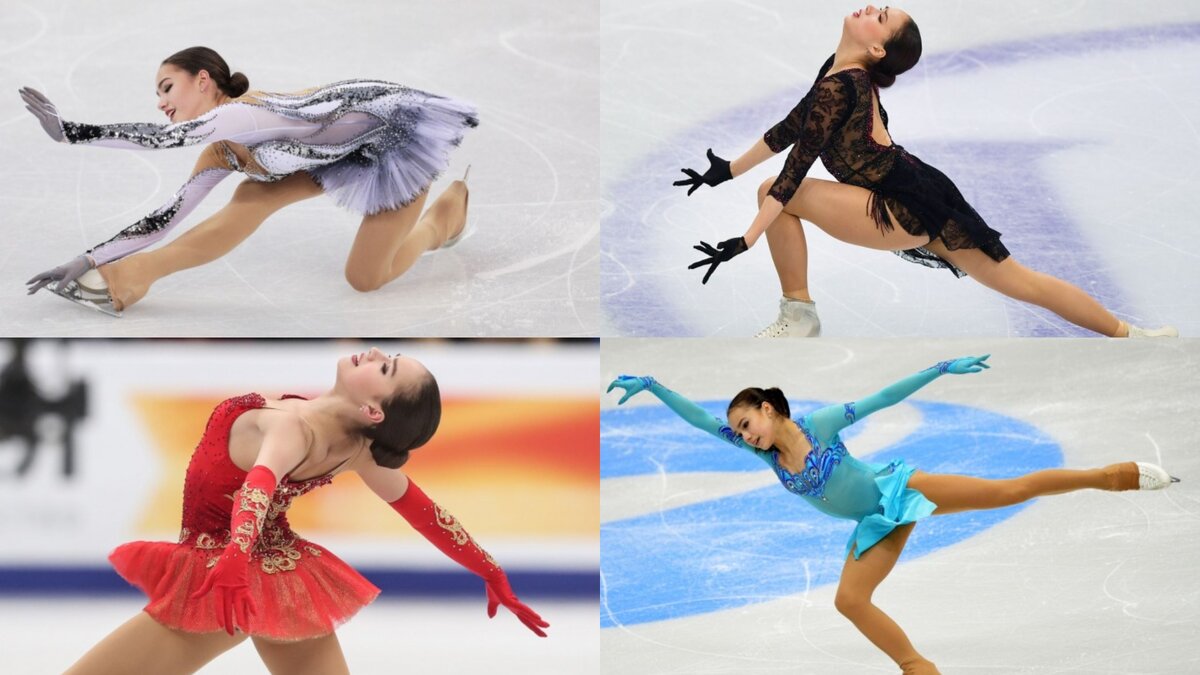 Великолепная Алина Загитова и ее программы: в серебре -«Чёрный лебедь», в черном платье -Me Voy, в красном платье - «Дон Кихот», в голубом -«Шахерезада» фото www.championat.com