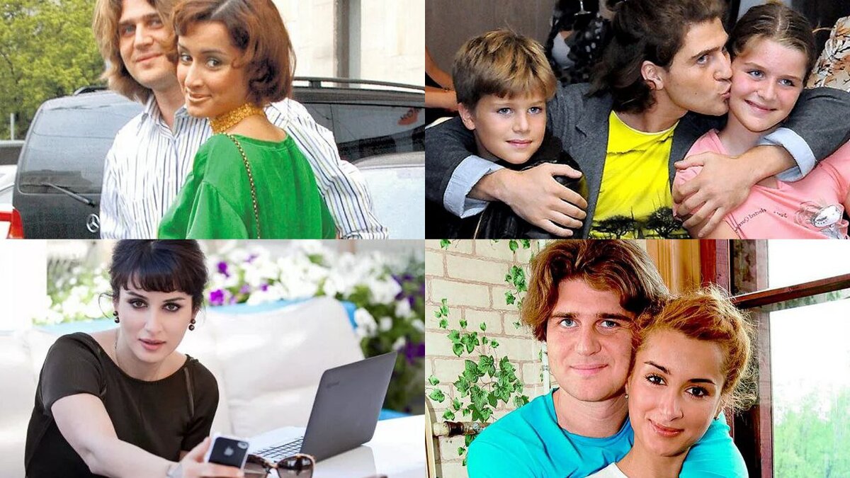 Тина Канделаки, ее первый муж Андрей и дети Мелания и Леонтий