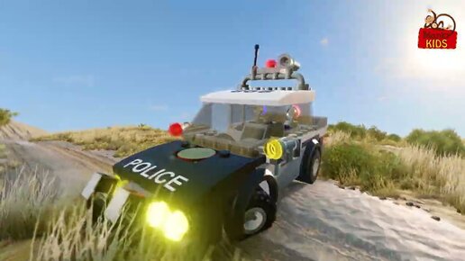 Lego Car vs Real Car - Off-road Police cars. BeamNG DRive
